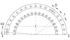 轉(zhuǎn)臺(tái)軸承 RTC100, 雙列，用于絲杠安裝