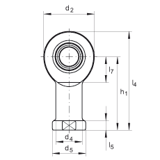 桿端軸承 GIL8-DO, 根據(jù) DIN ISO 12 240-4 標(biāo)準(zhǔn)，帶左旋內(nèi)螺紋，需維護(hù)