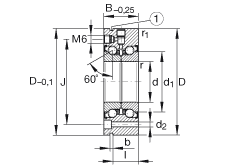 推力角接觸球軸承 ZKLF100200-2Z, 雙向，螺釘安裝，兩側(cè)間隙密封