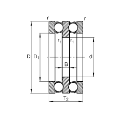 推力深溝球軸承 52232-MP, 根據(jù) DIN 711/ISO 104 標(biāo)準(zhǔn)的主要尺寸，雙向，可分離