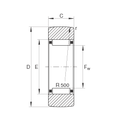 支撐型滾輪 RSTO12, 無軸向引導(dǎo)，外圈無擋邊