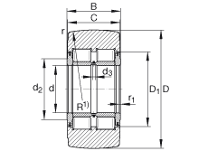 支撐型滾輪 NNTR120X290X135-2ZL, 滿裝滾子，軸向引導(dǎo)，兩側(cè)唇密封