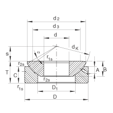 推力關(guān)節(jié)軸承 GE140-AX, 根據(jù) DIN ISO 12 240-3 標(biāo)準(zhǔn)，需維護(hù)