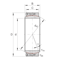 大的關(guān)節(jié)軸承 GE480-DW, 根據(jù) DIN ISO 12 240-1 標(biāo)準(zhǔn)，免維護(hù)