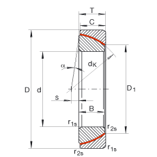 角接觸關(guān)節(jié)軸承 GE60-SW, 根據(jù) DIN ISO 12 240-2 標(biāo)準(zhǔn)，免維護(hù)