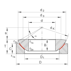 推力關(guān)節(jié)軸承 GE300-AW, 根據(jù) DIN ISO 12 240-3 標(biāo)準(zhǔn)，免維護(hù)