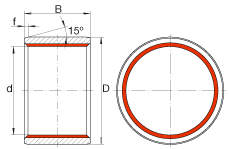 柱形滑動襯套 ZGB160X180X150, 根據(jù) DIN ISO 4379 標(biāo)準(zhǔn)的圓柱滑套，免維護(hù)，兩側(cè)唇密封