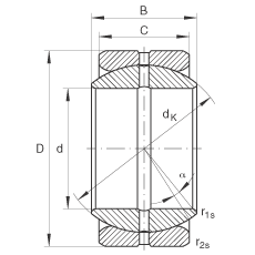 關(guān)節(jié)軸承 GE44-ZO, 根據(jù) DIN ISO 12 240-1 標(biāo)準(zhǔn)，英制尺寸，需維護(hù)