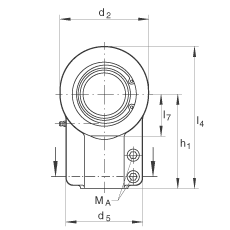 液壓桿端軸承 GIHNRK110-LO, 根據(jù) DIN ISO 12 240-4 標(biāo)準(zhǔn)，帶右旋螺紋夾緊裝置，需維護(hù)