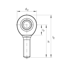 桿端軸承 GAL80-UK-2RS, 根據(jù) DIN ISO 12 240-4 標(biāo)準，帶左旋外螺紋，免維護，兩側(cè)唇密封