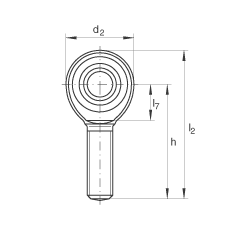 桿端軸承 GAKL10-PW, 根據(jù) DIN ISO 12 240-4 標(biāo)準(zhǔn)，帶左旋外螺紋，需維護(hù)