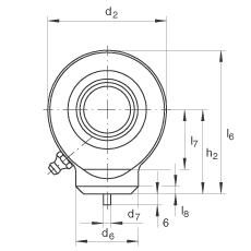 液壓桿端軸承 GK70-DO, 根據(jù) DIN ISO 12 240 標(biāo)準(zhǔn)，帶焊接面，需維護(hù)