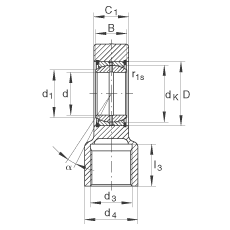 液壓桿端軸承 GIHRK60-DO, 根據(jù) DIN ISO 12 240-4 標(biāo)準(zhǔn)，帶右旋螺紋夾緊裝置，需維護(hù)