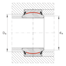 關(guān)節(jié)軸承 GE20-UK-2RS, 根據(jù) DIN ISO 12 240-1 標準, 免維護，兩側(cè)唇密封