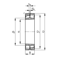 調(diào)心滾子軸承 23124-E1-K-TVPB, 根據(jù) DIN 635-2 標(biāo)準(zhǔn)的主要尺寸, 錐孔，錐度 1:12