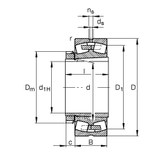 調(diào)心滾子軸承 22248-B-K-MB + H3148X, 根據(jù) DIN 635-2 標(biāo)準(zhǔn)的主要尺寸, 帶錐孔和緊定套